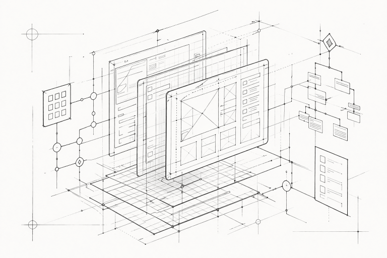 A wire frame diagram of a website